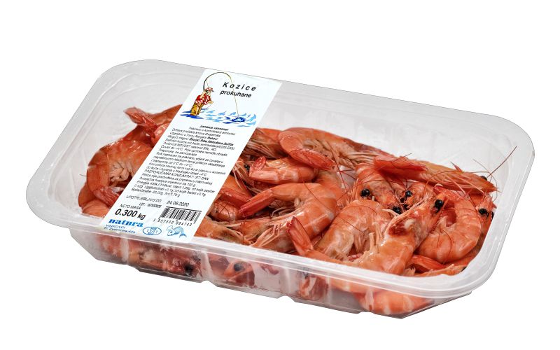 Boiled prawns 300gr (Panaeus vannamei), Packed in a modified atmosphere